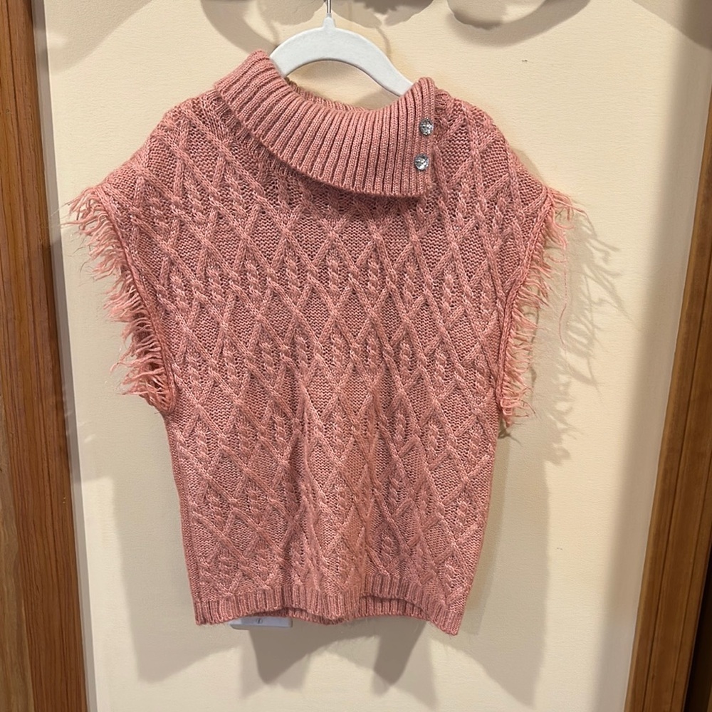 Pink Cable Knit Sweater